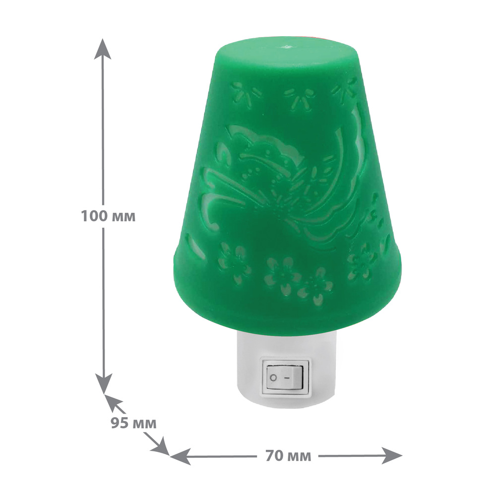 Ночник Camelion NL-194 "Светильник зеленый" (LED, с выкл, 220V) (1/24/96шт)